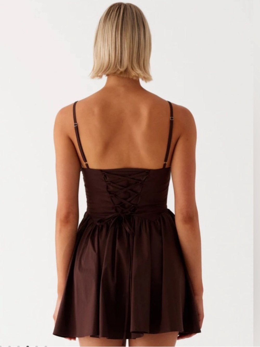 Peppermayo Brown Spaghetti-Strap Mini Dress - Picture 2 of 5